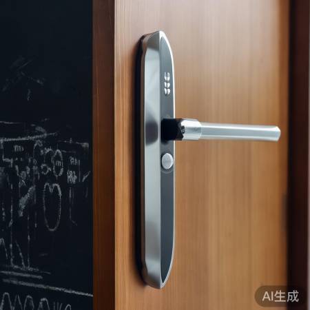 “V1596指纹锁,门上艺术品