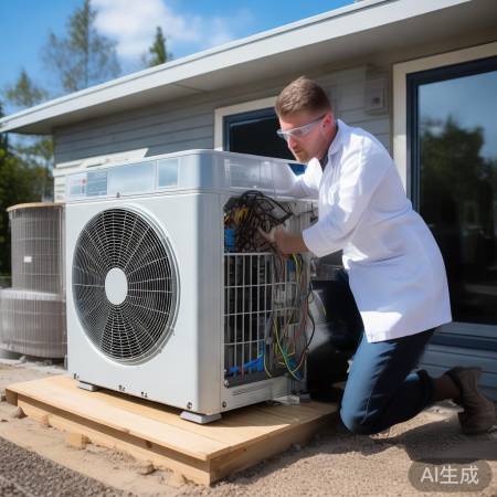 安装空气能热泵，注意电路安全，