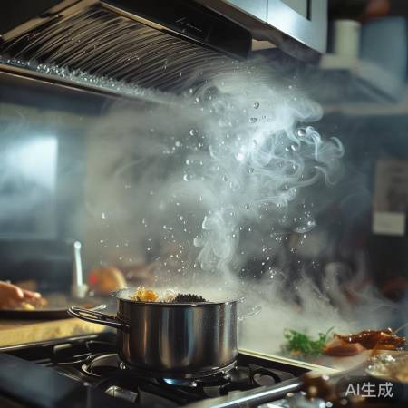 水蒸气遇冷结珠