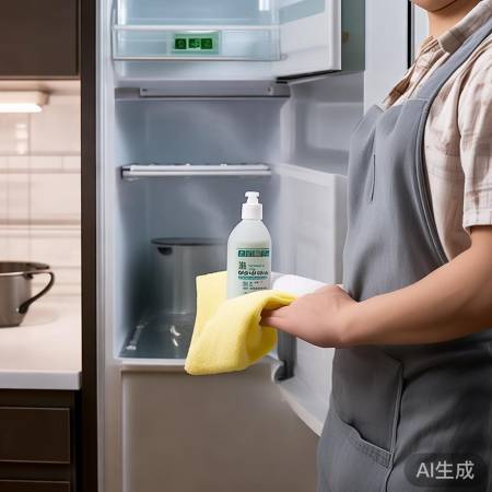 冰箱清洁准备中