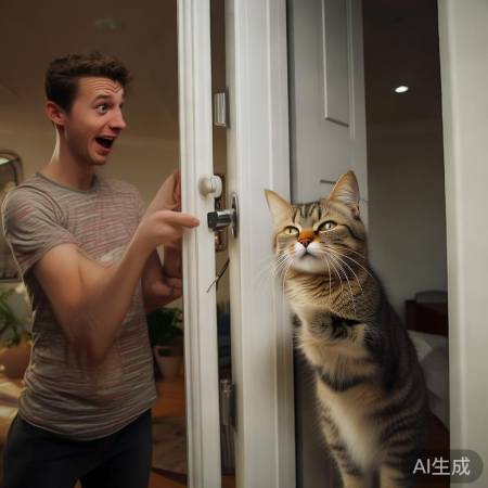猫爪解锁指纹锁